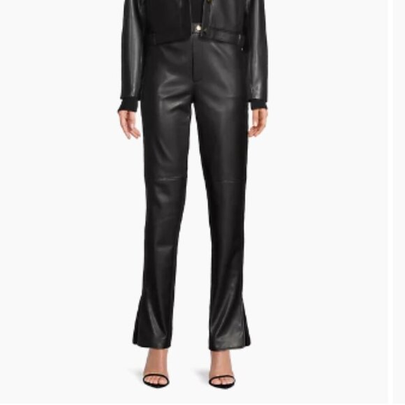 Toccin Iris Faux Leather Pants - Picture 4 of 13